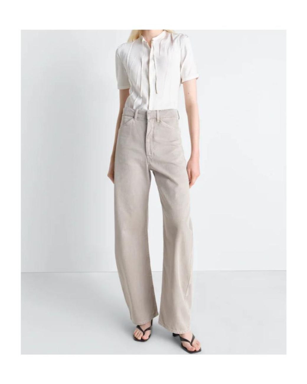 Lemaire White High-Waist Curved-Leg Jeans