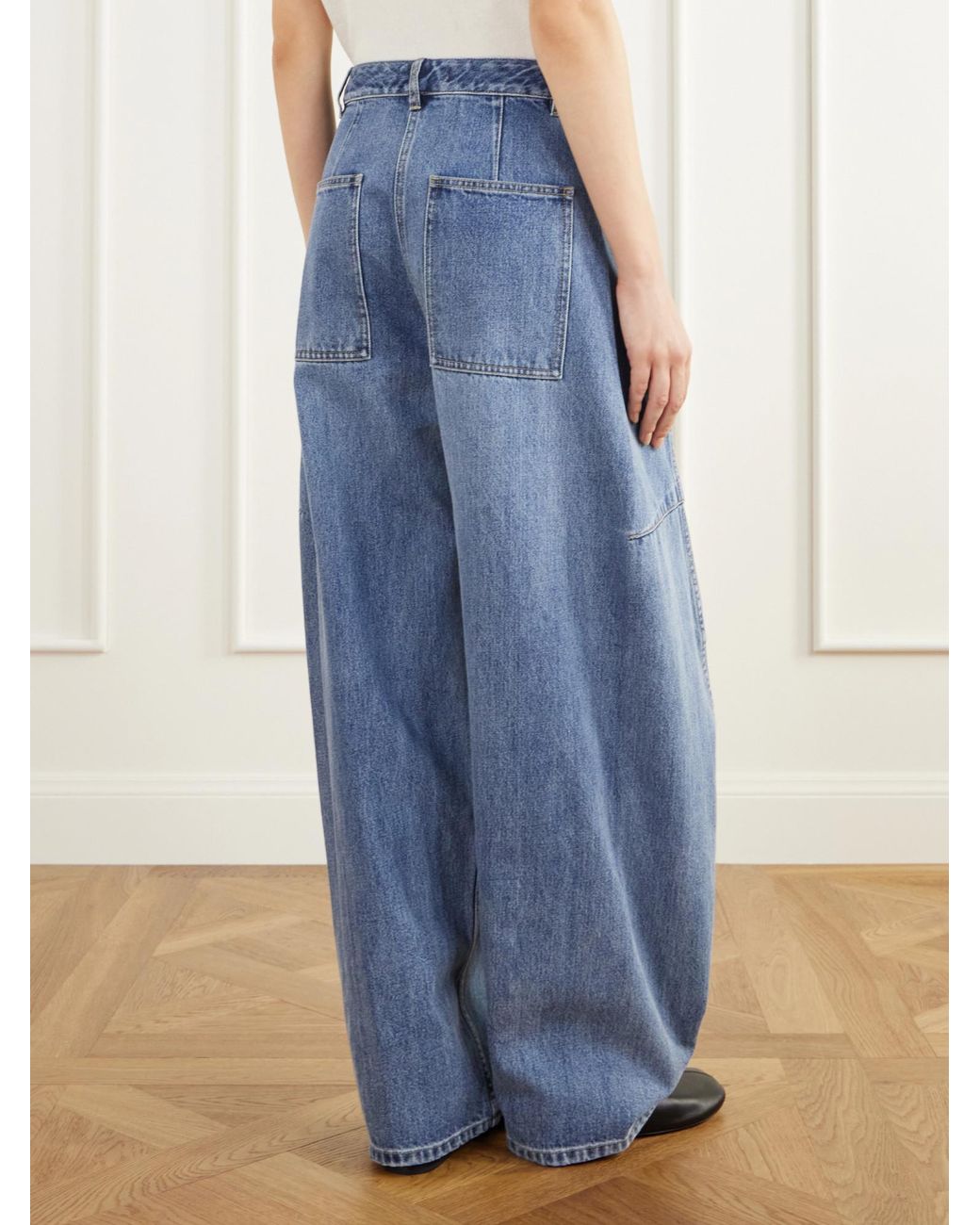 Tibi Blue Wide-Leg Jeans