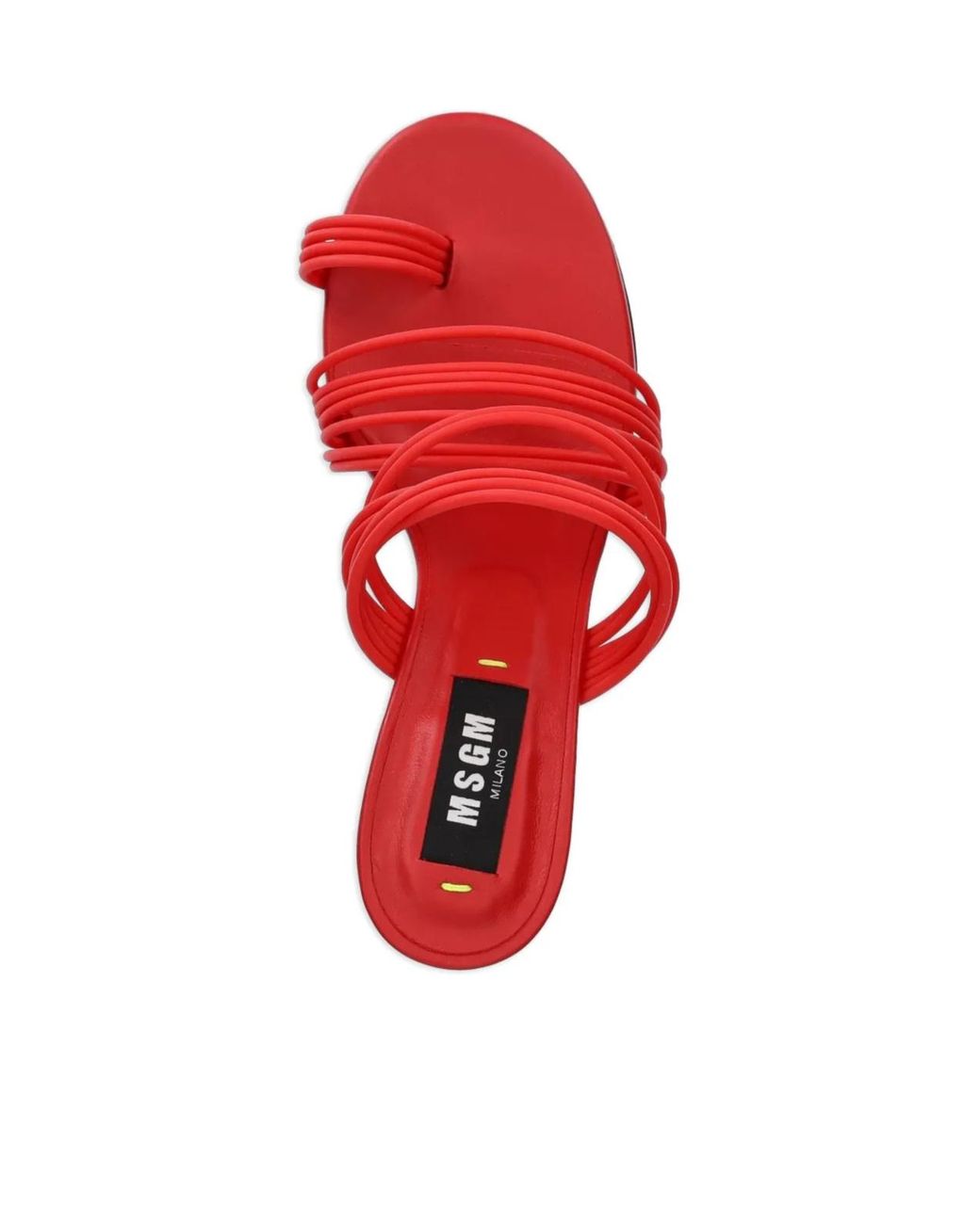 MSGM Red Multiple-Strap Heeled Sandals