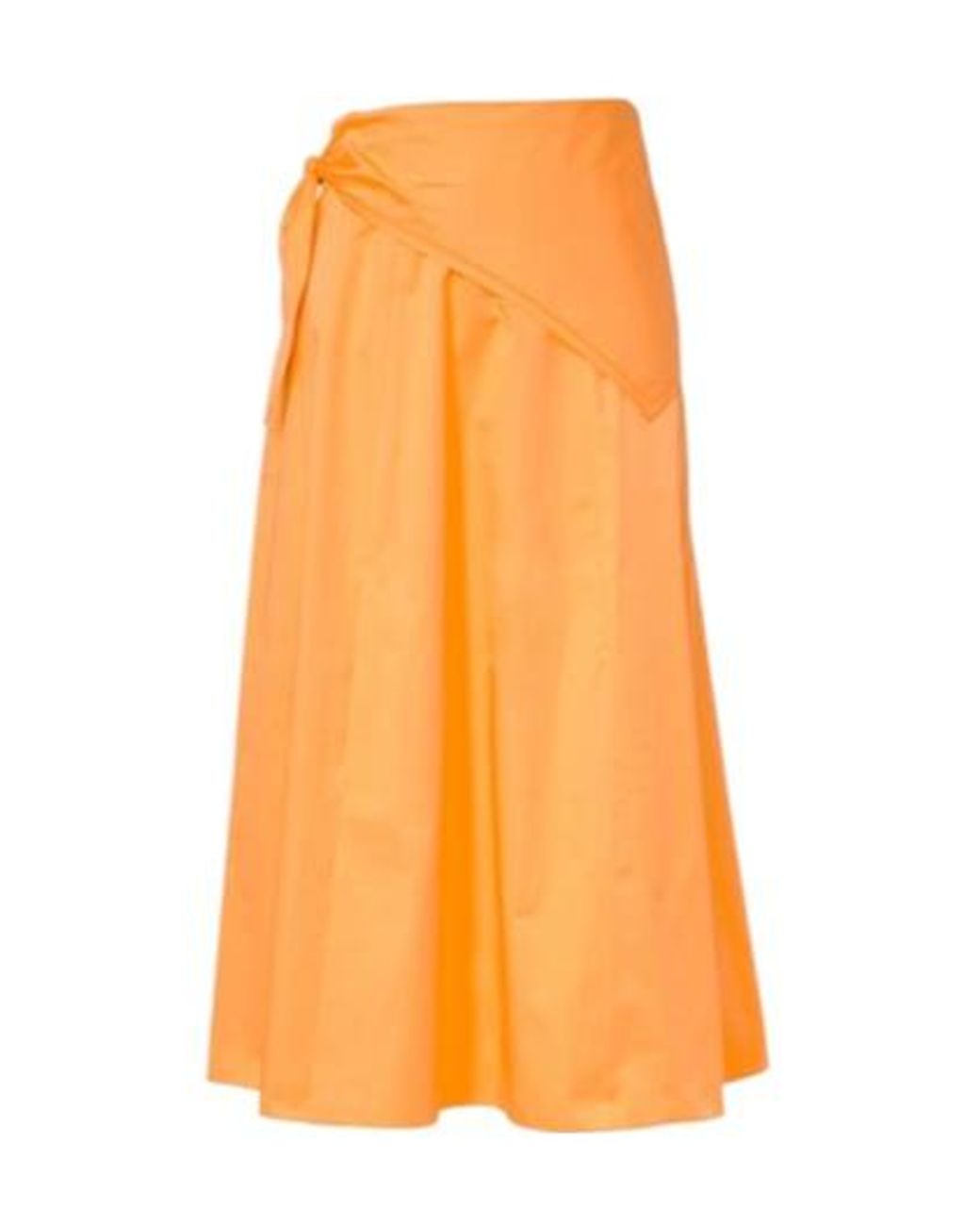 Vince Orange Cotton Poplin Midi Skirt