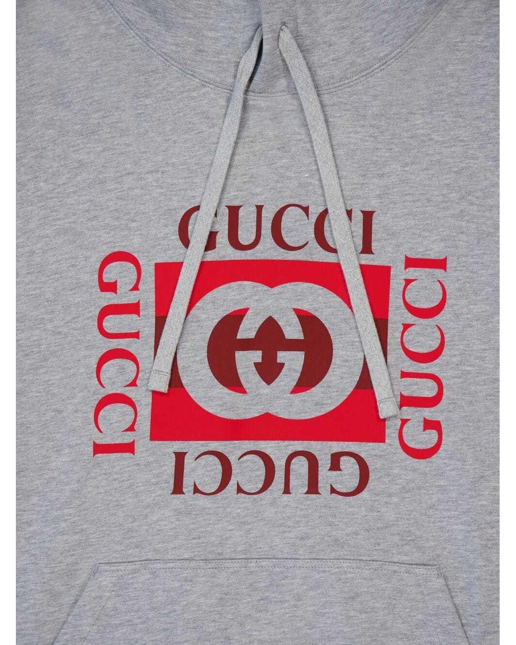 Gucci Gray Printed Cotton Jersey Sweatshirt for men