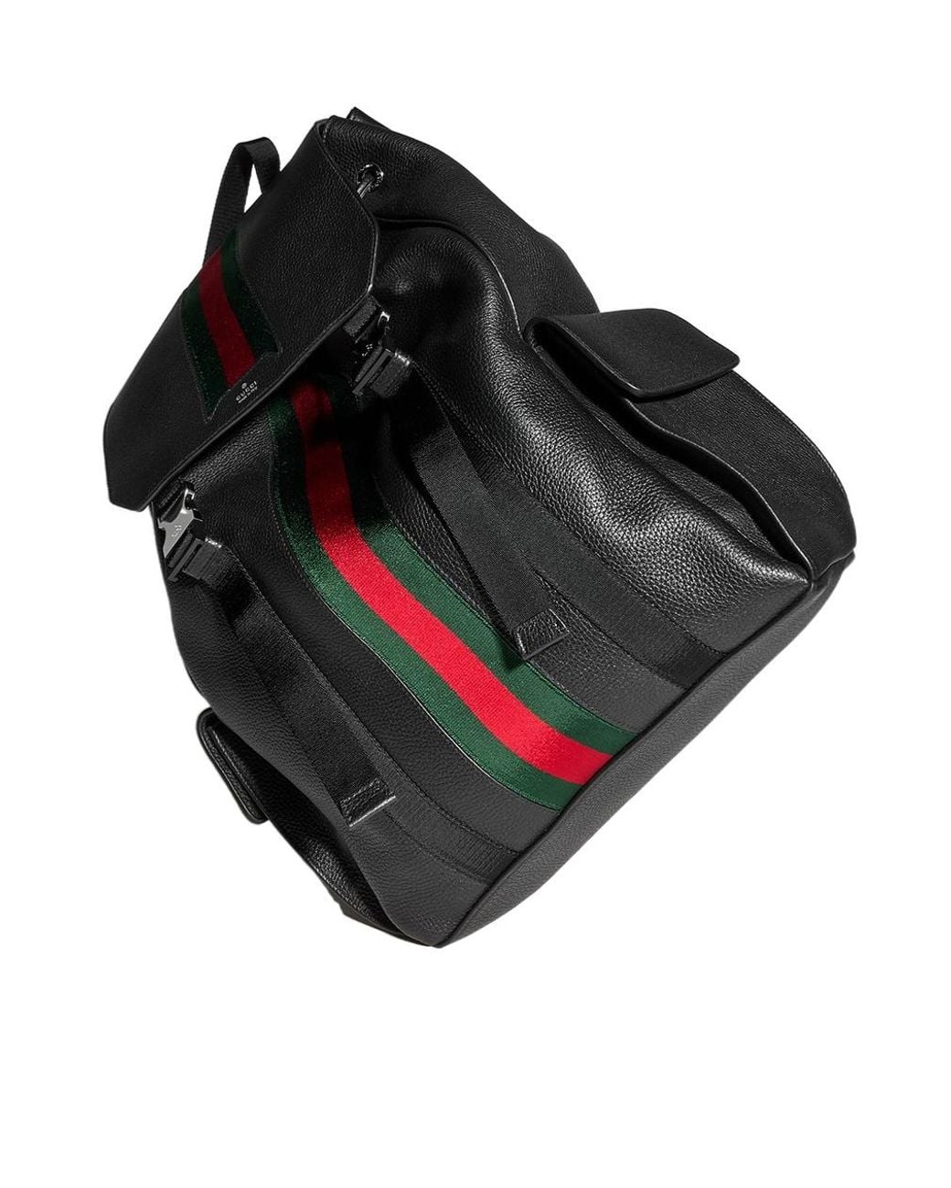 Gucci Black Web Trademark Medium Backpack for men