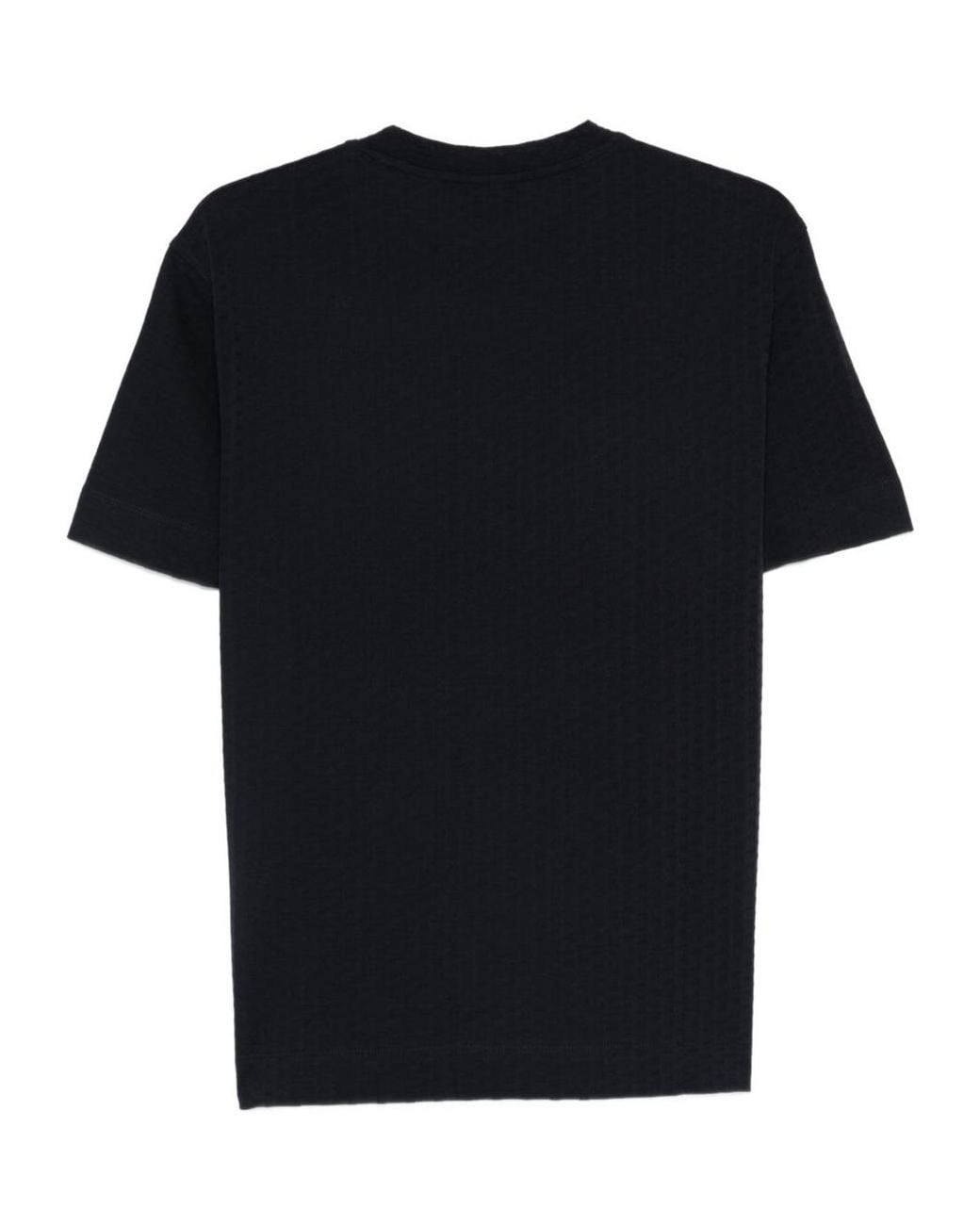 Emporio Armani Black Textured T-Shirt for men