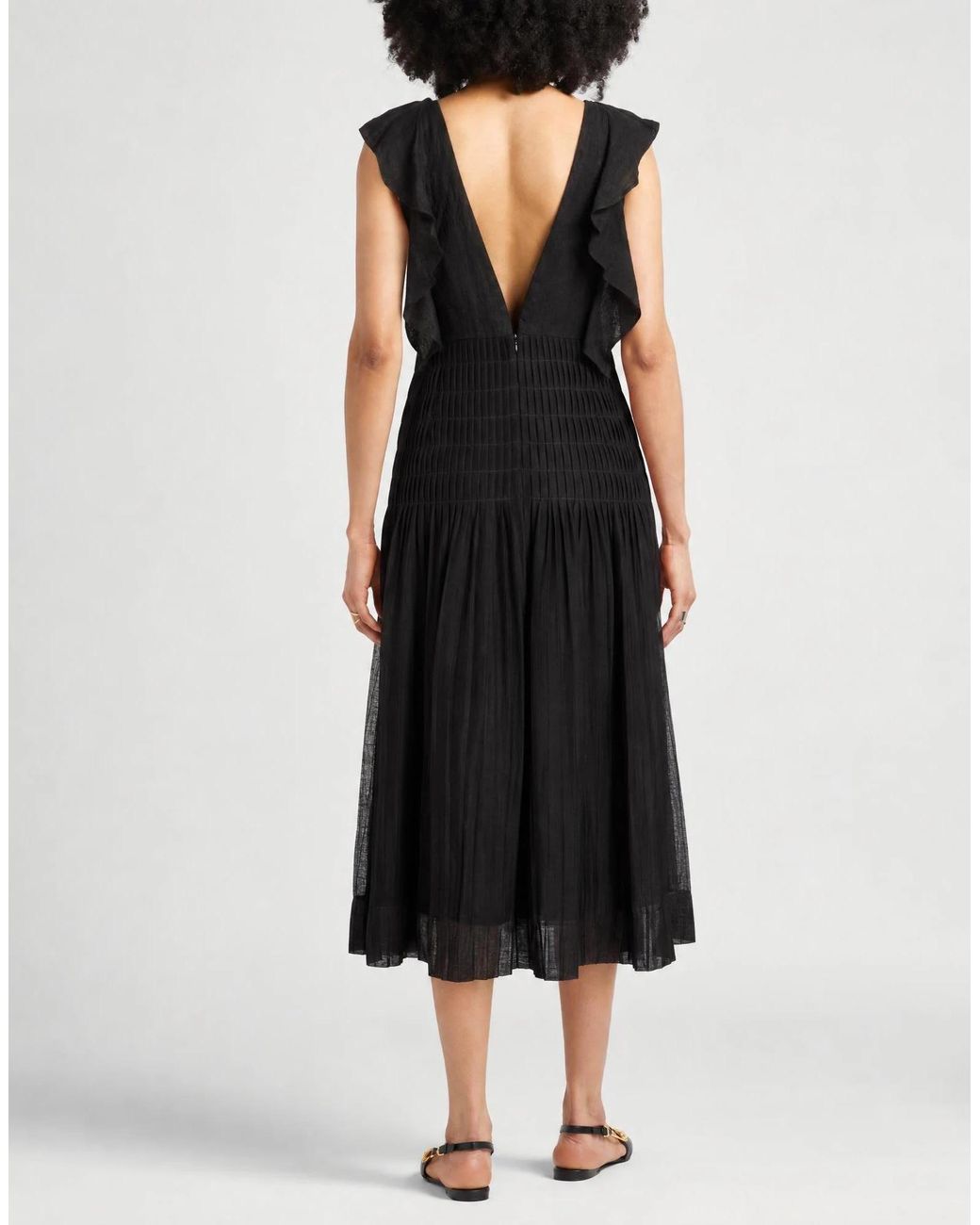 Marni Black Midi Dress Cotton, Silk, Linen