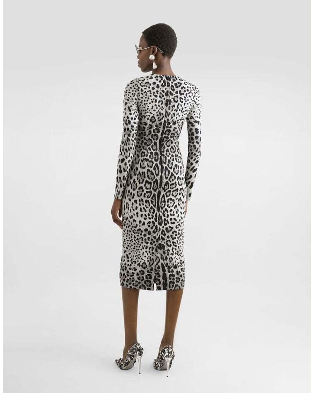 Dolce & Gabbana Multicolor Charmeuse Midi Dress
