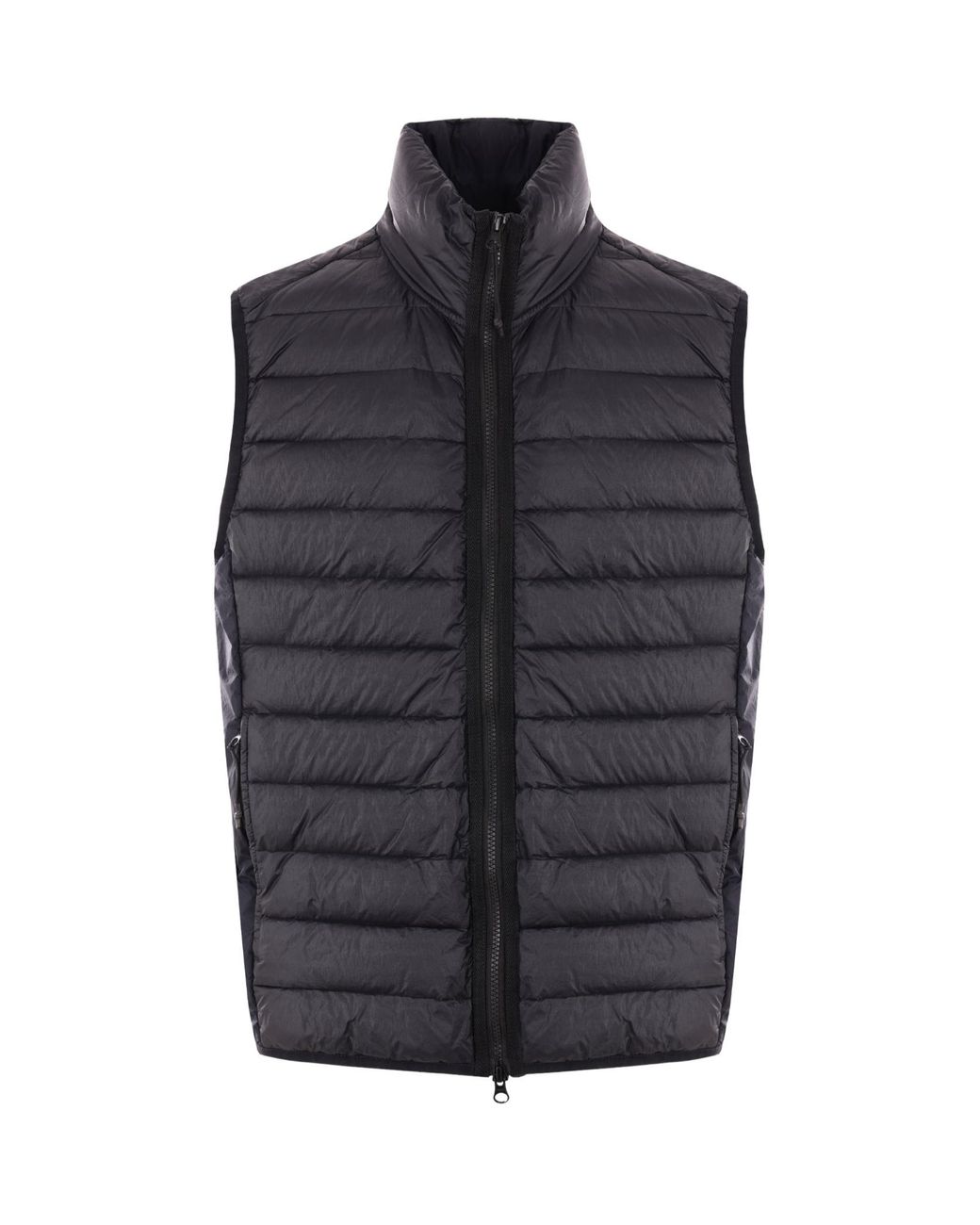 Stone Island Gray High Neck Quilted Gilet for men