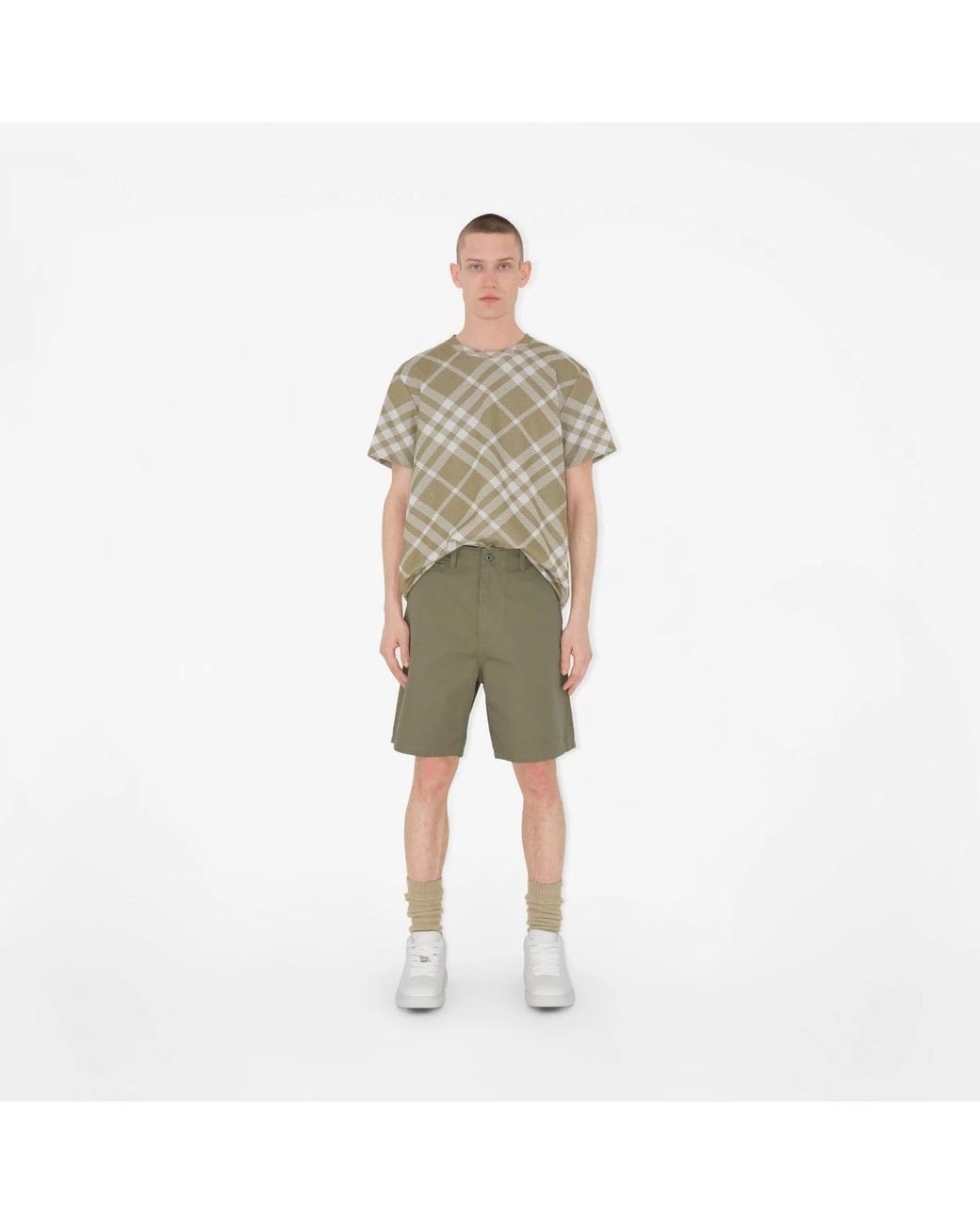 Burberry Natural Cotton-Twill Bermuda Shorts for men