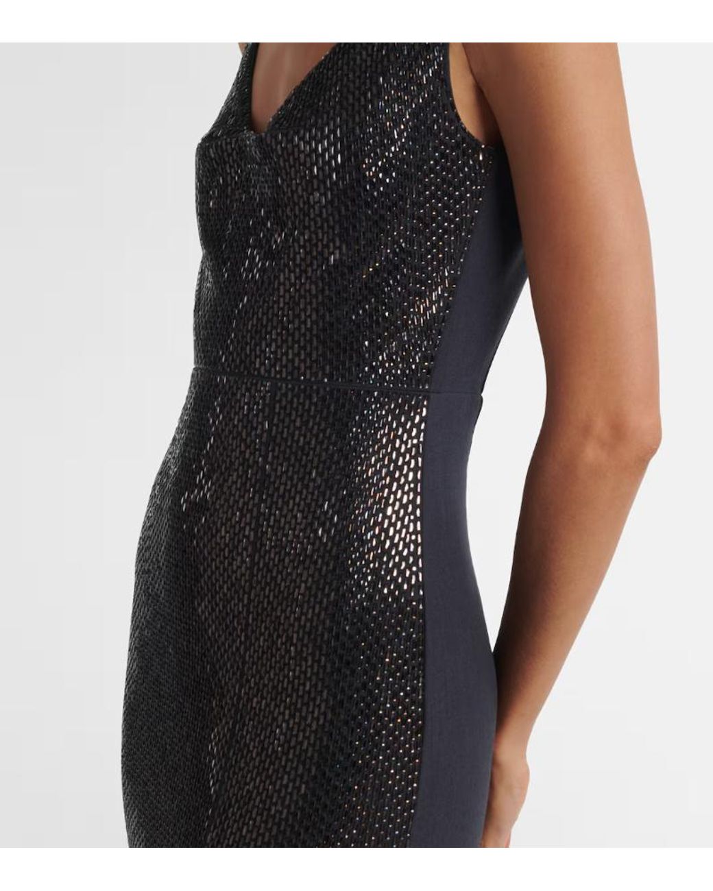 Roland Mouret Black Embellished Crêpe Gown