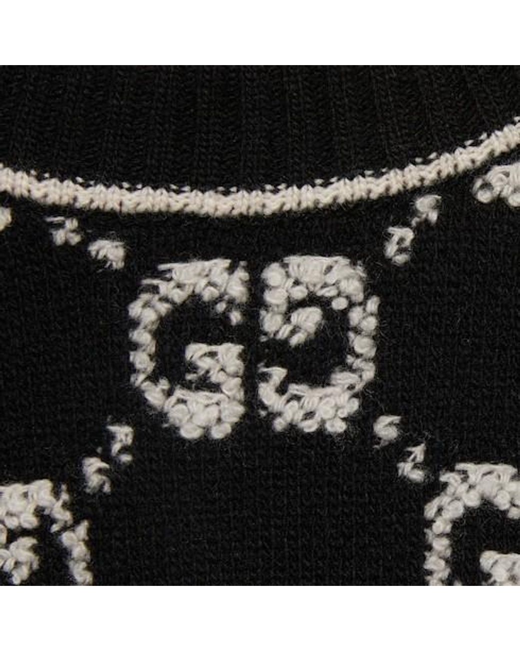 Gucci Black Gg Jacquard Knitted Top