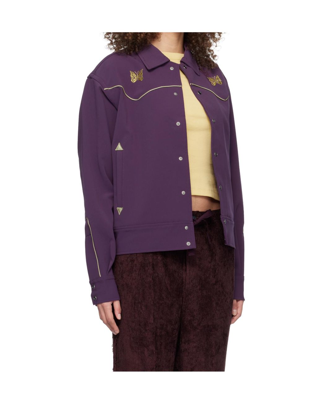 Needles Purple Long-Sleeved Casual Jacket for men
