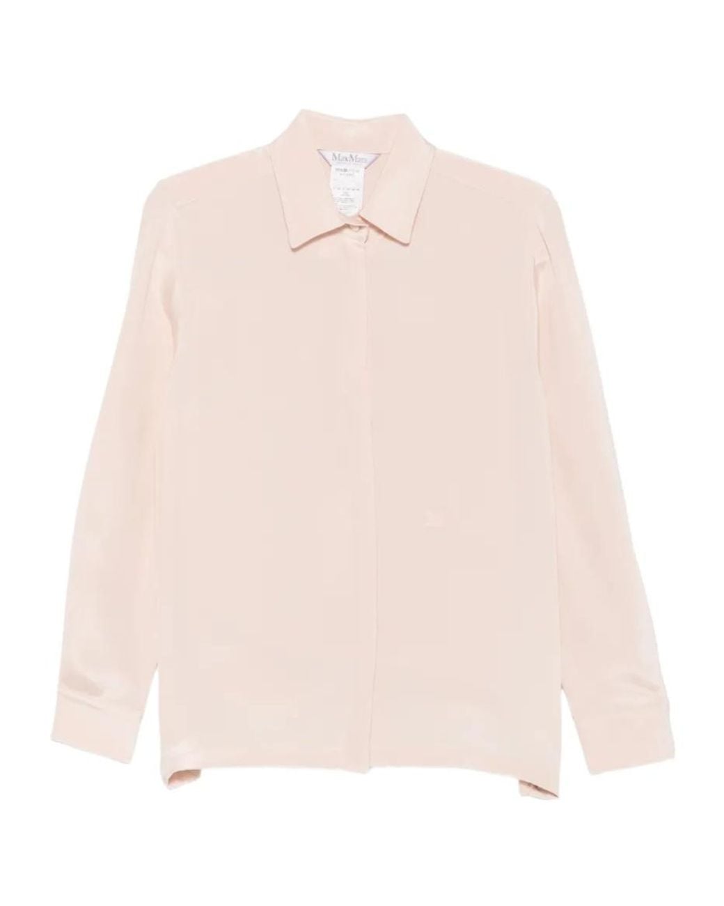 Max Mara Pink Concealed Placket Long Sleeve Top