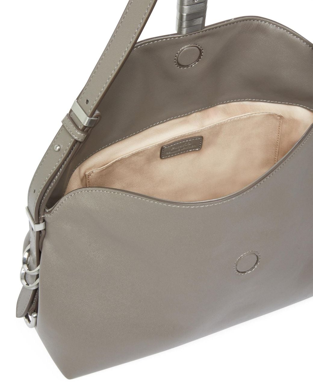 Pinko Gray Logo Detailed Shoulder Bag