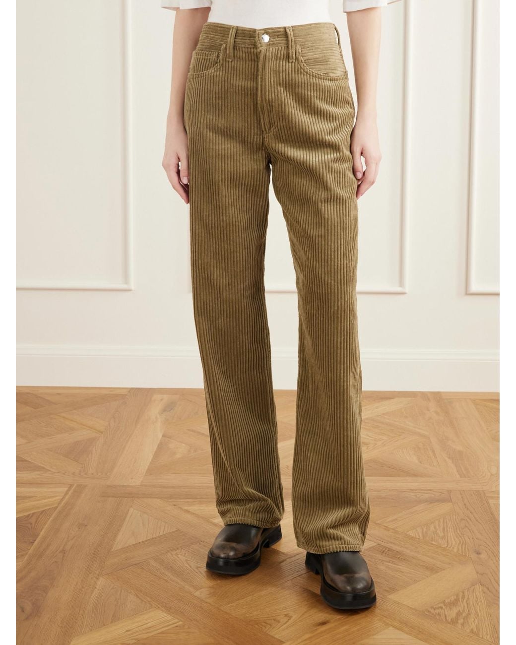 Agolde Natural Corduroy Straight-Leg Pants