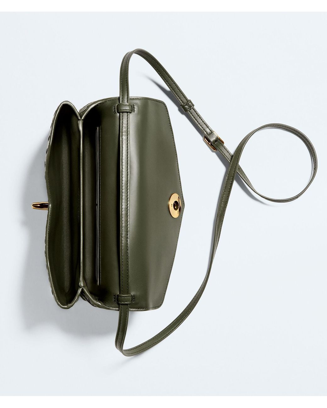 Bottega Veneta Green Knot Lock Crossbody Bag