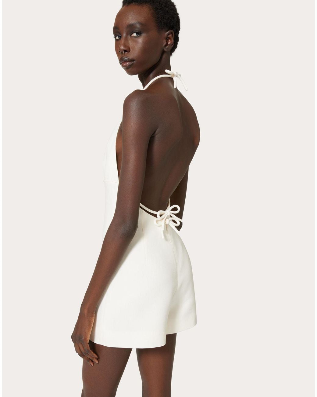 Valentino White Halter-Neck Playsuit