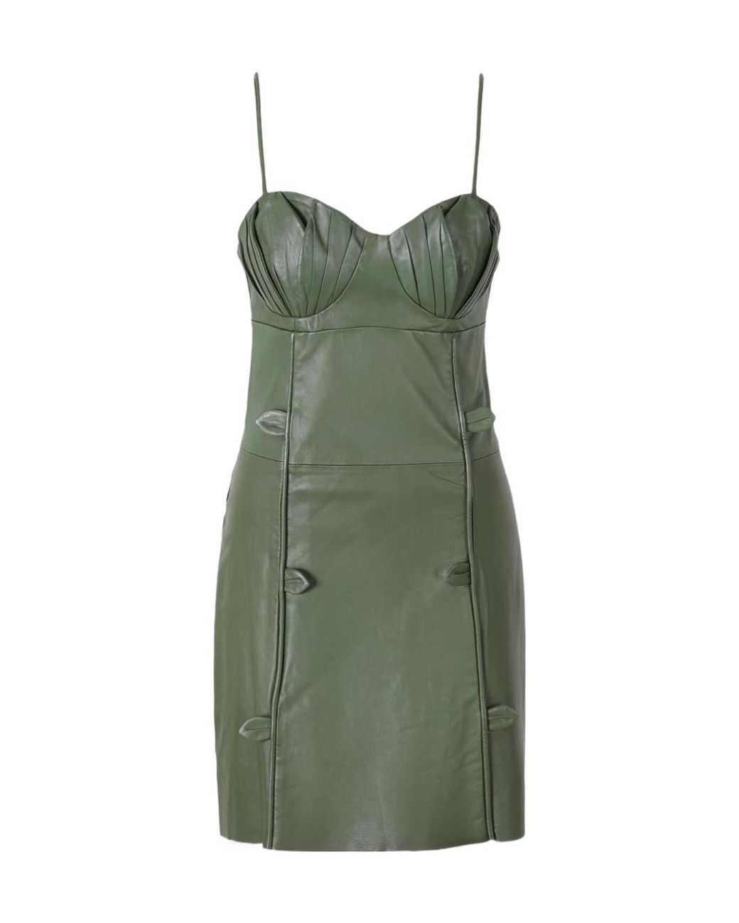 Farm Rio Green Leather Mini Dress