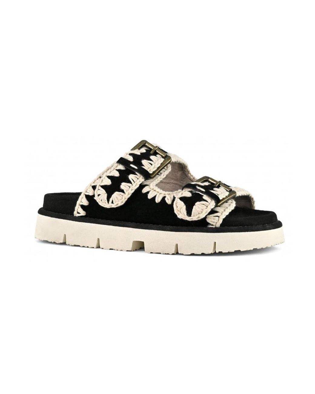 Mou Black Logo Slippers