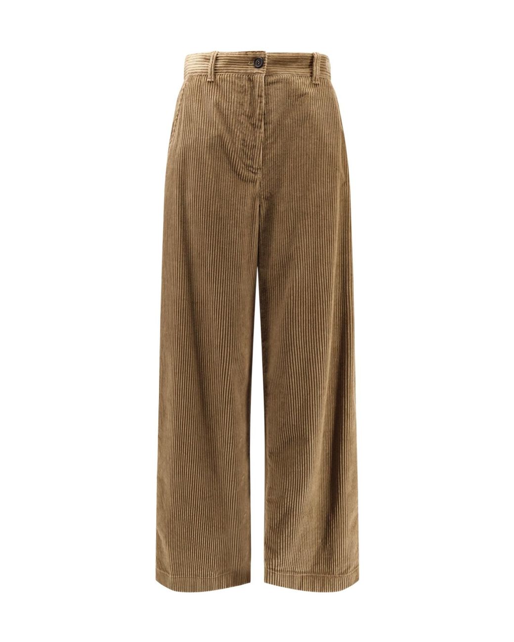 Miu Miu Natural Wide-Leg Corduroy Trousers