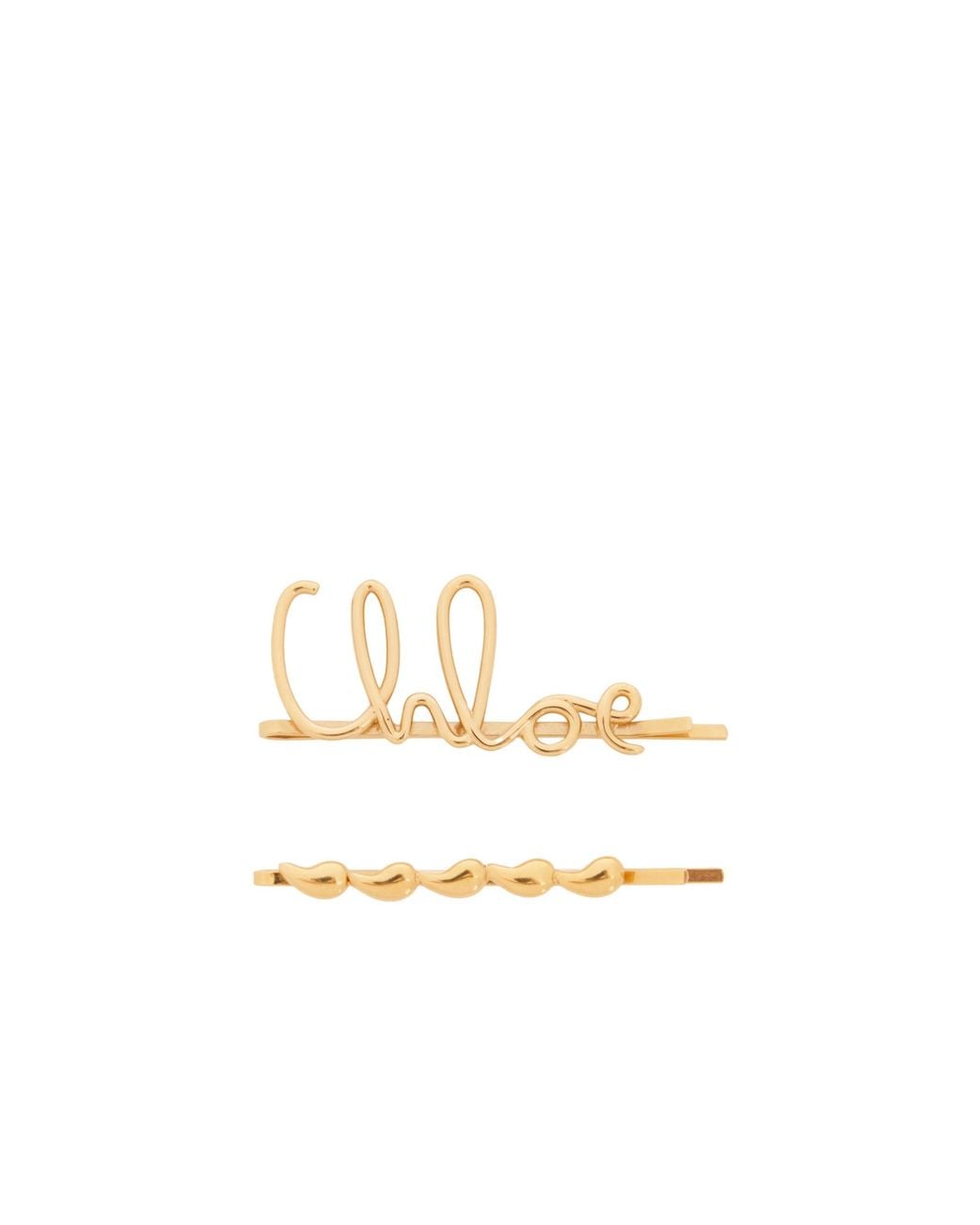 Chloé White Chloé Logo Plaque Hair Clips