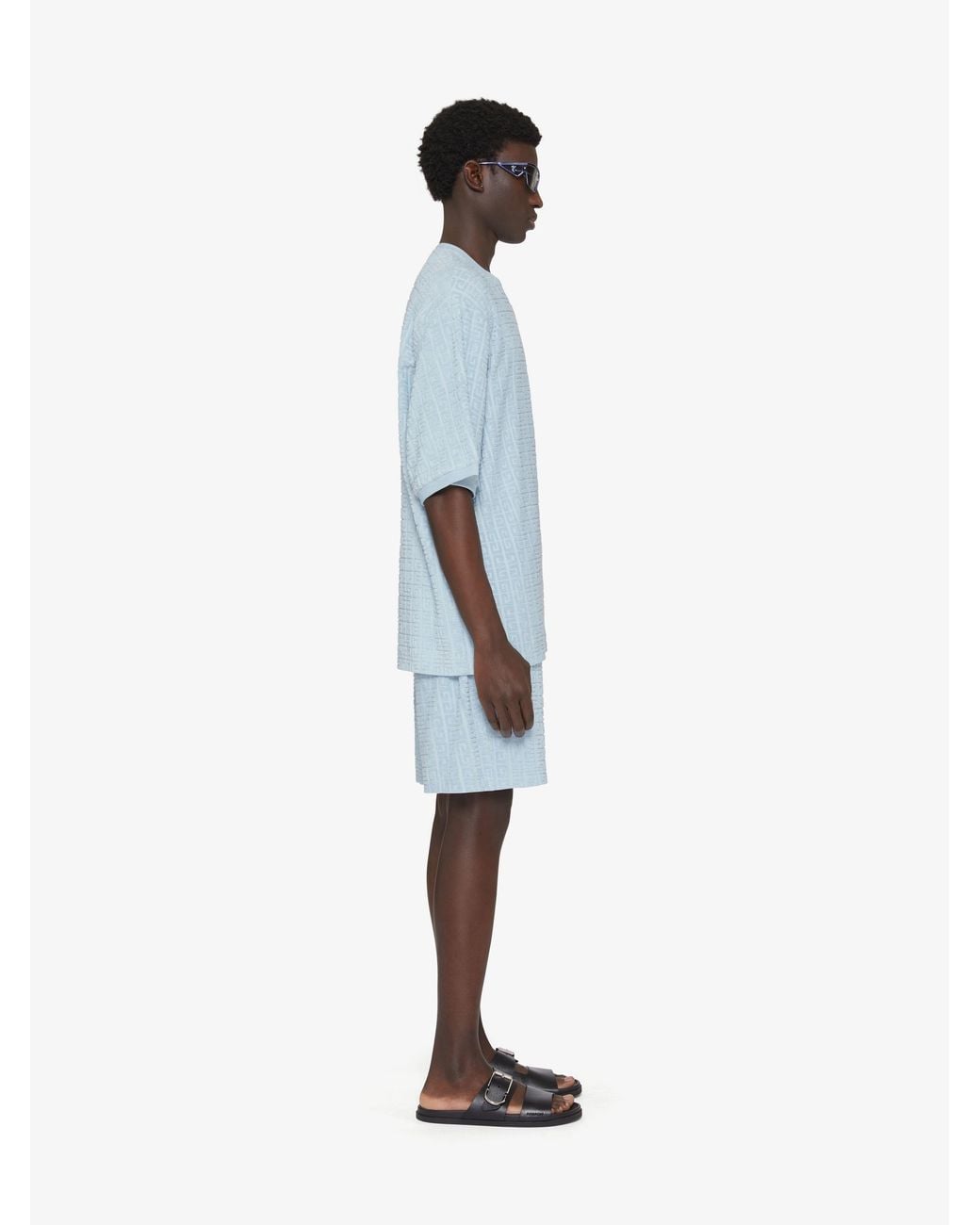 Givenchy Blue Towelling 4G Short Sleeve T-Shirt for men