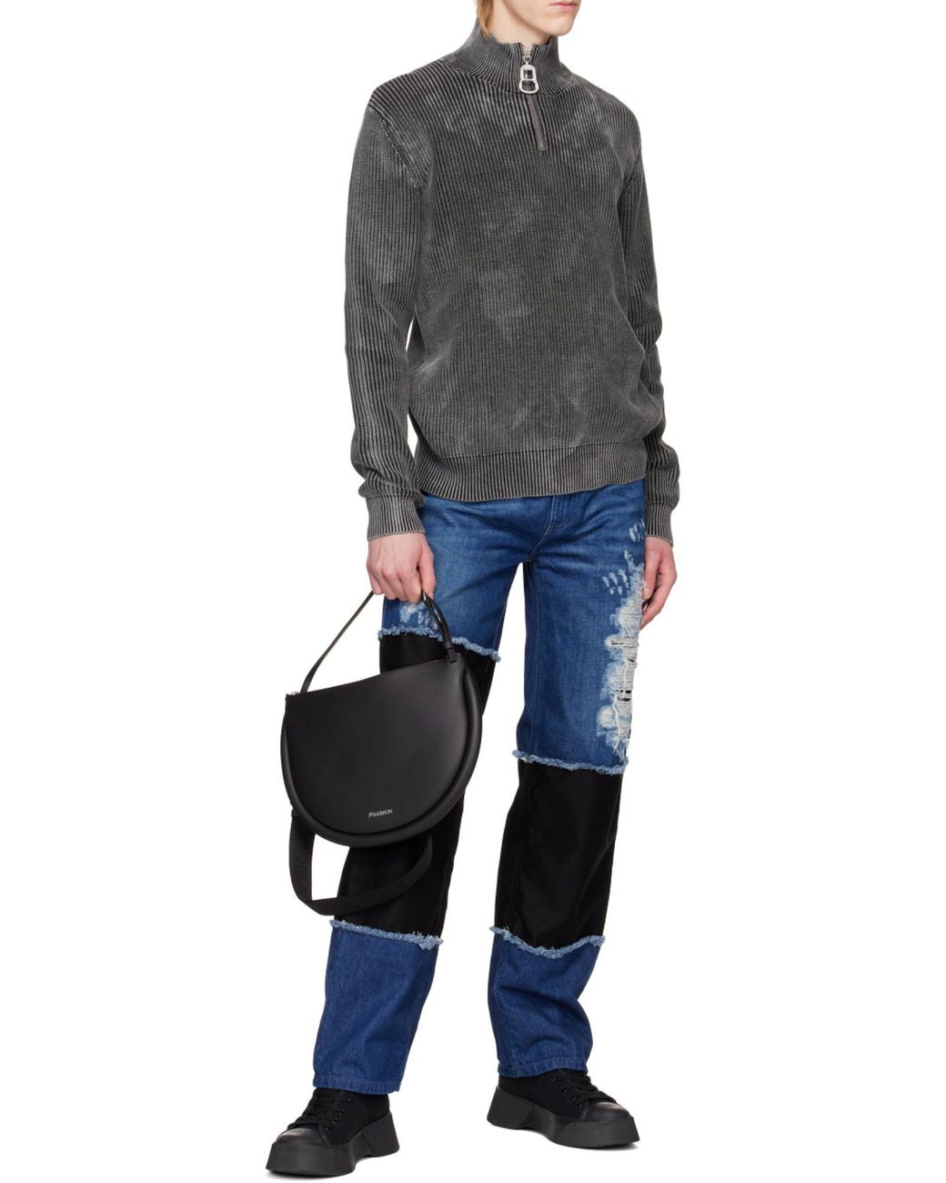 J.W. Anderson Black Zipped Shoulder Bag