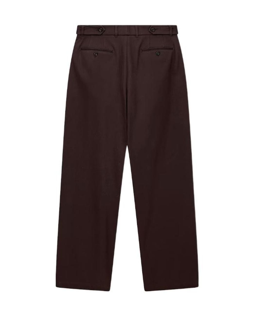 Emporio Armani Brown Pleated Cotton Trousers With A High Waist And Straight Leg for men