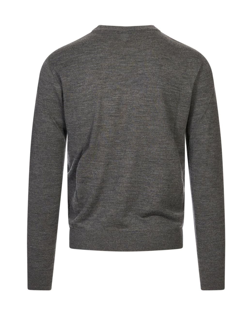 Canali Gray Nuvola Crew-Neck Sweater for men