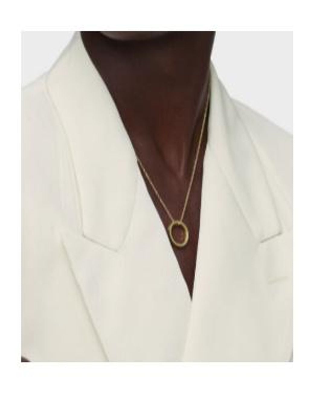Maison Margiela Metallic Logo Ring Pendant Necklace