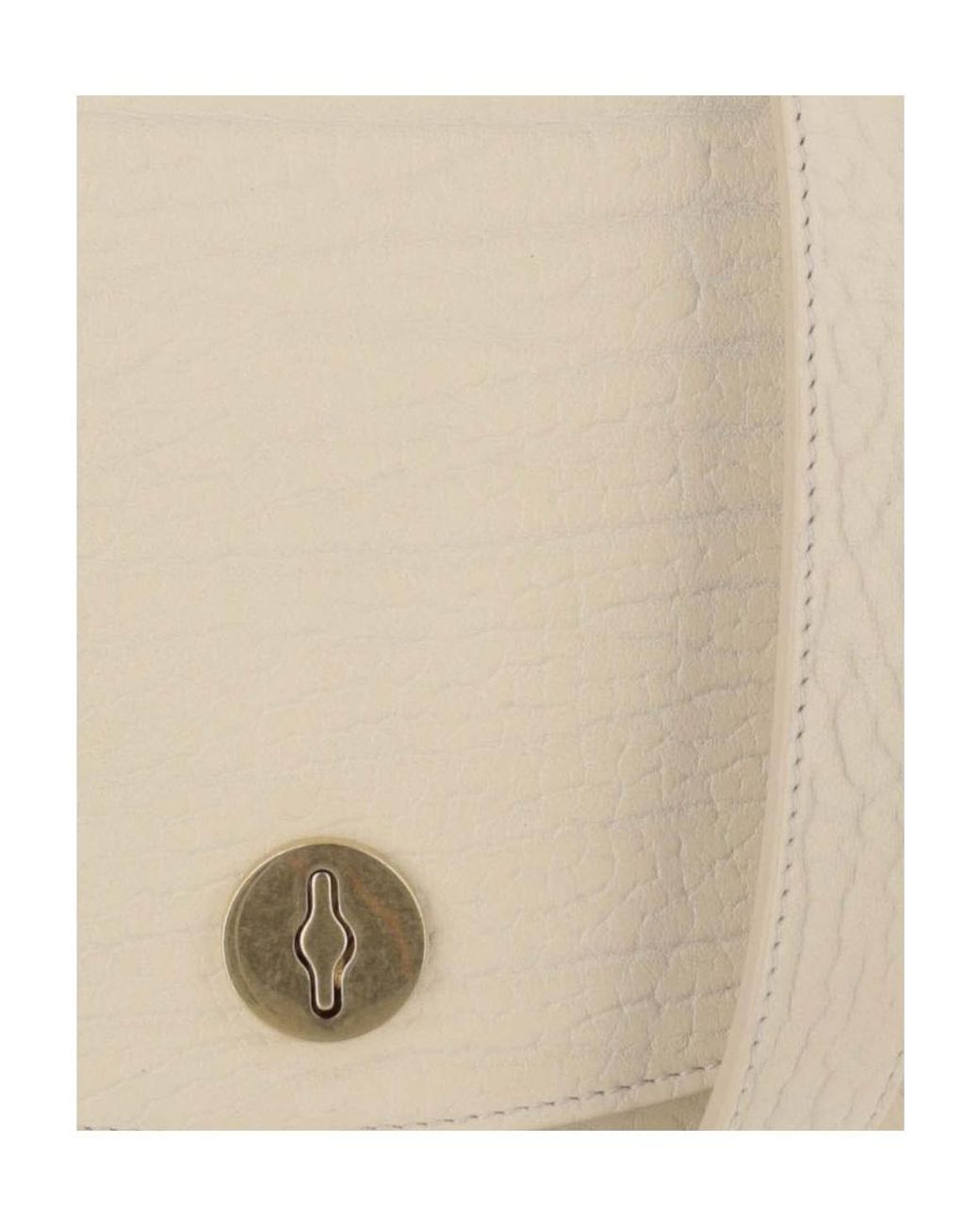 Burberry Natural Granulated Foldover-Top Shoulder Bag