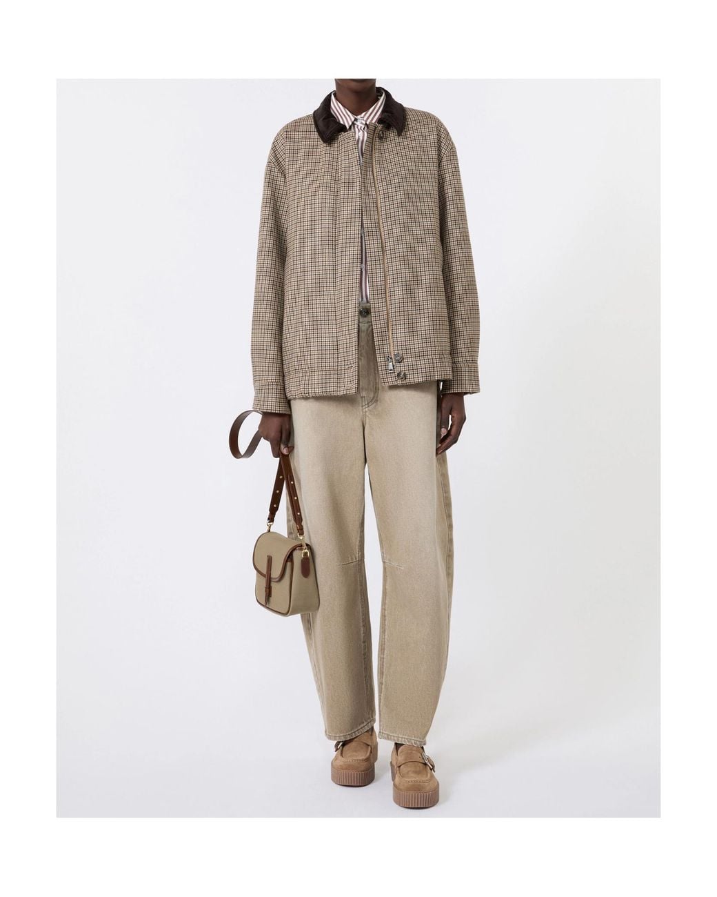Weekend by Maxmara Natural Logo-Patch Barrel-Leg Jeans