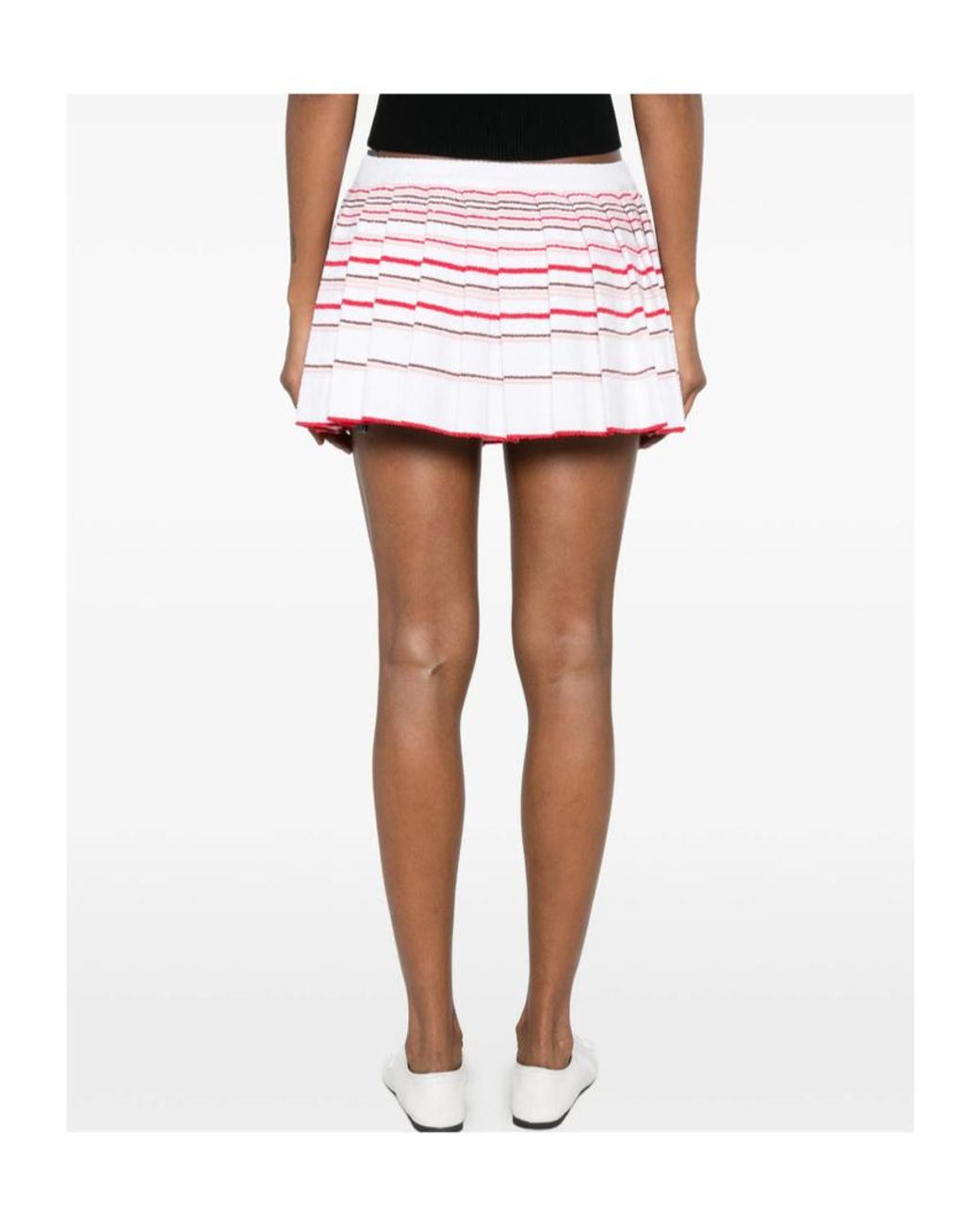 Amiri Pink Striped Pleated Mini Skirt