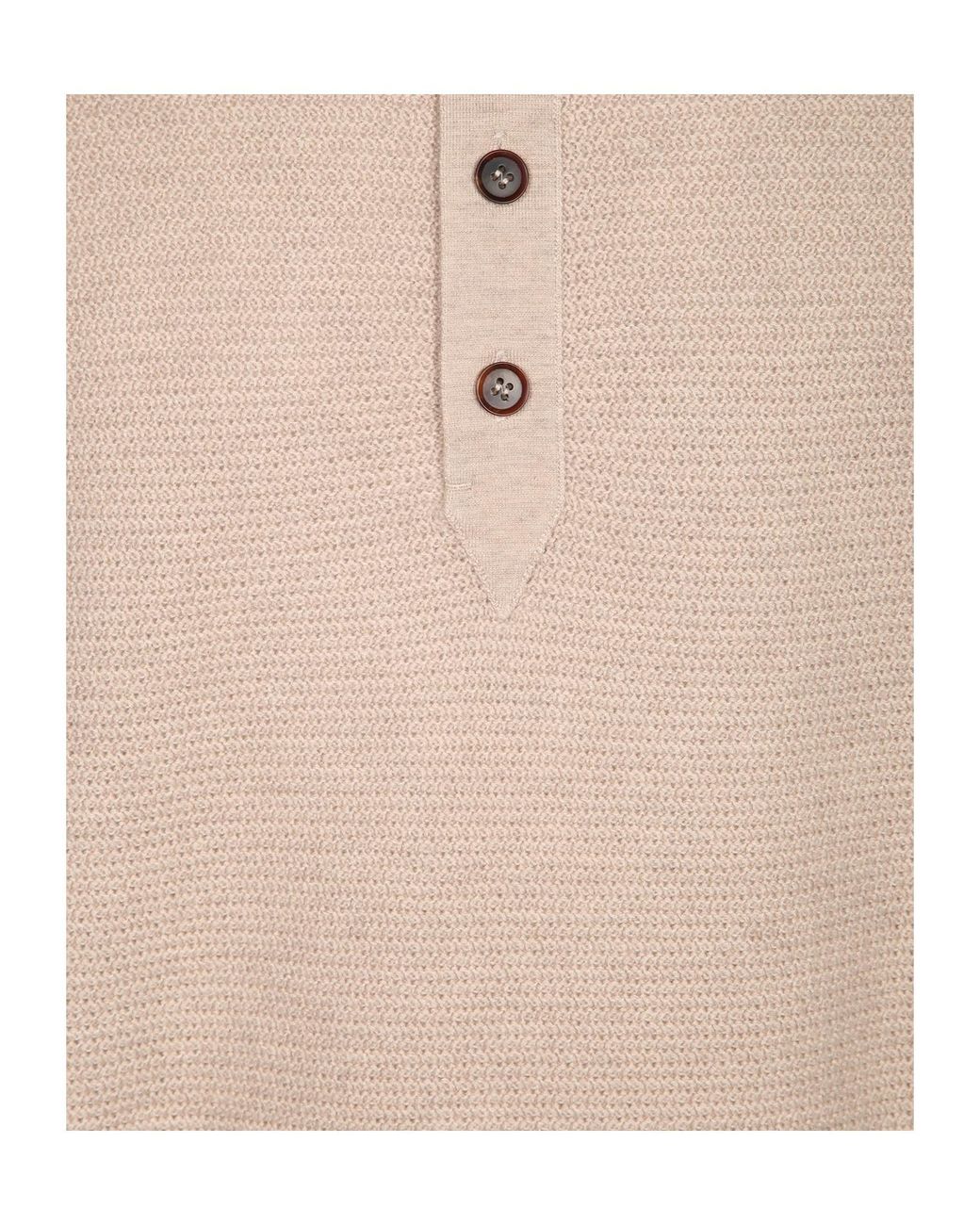 Zegna Natural Oasi Cashmere Knit Polo Shirt for men