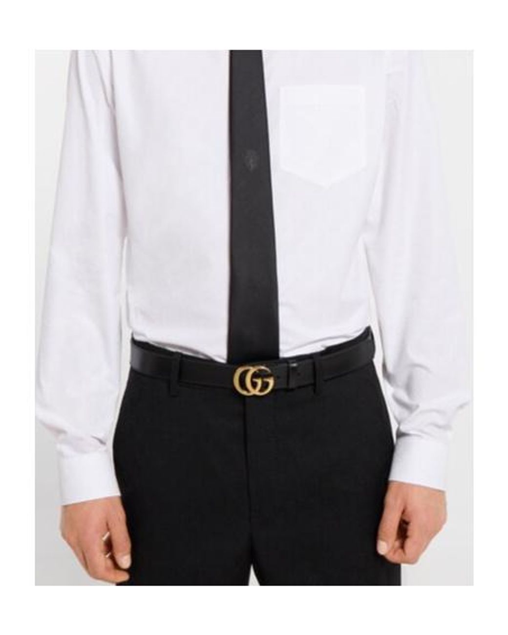 Gucci White Flat Marmont Belt for men