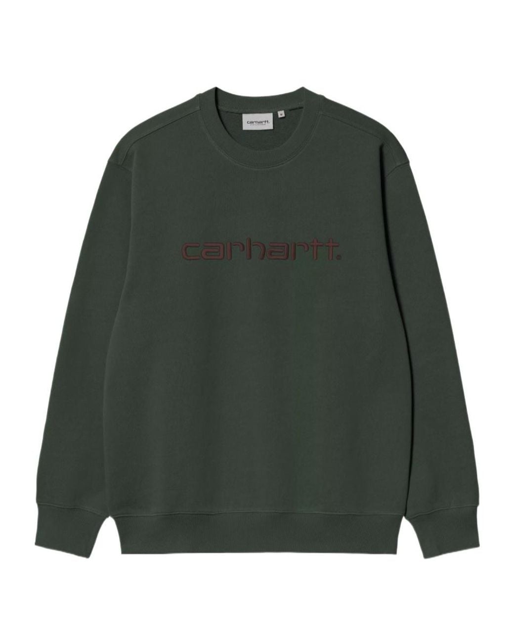 Carhartt Green Logo Embroidered Crewneck Sweatshirt for men