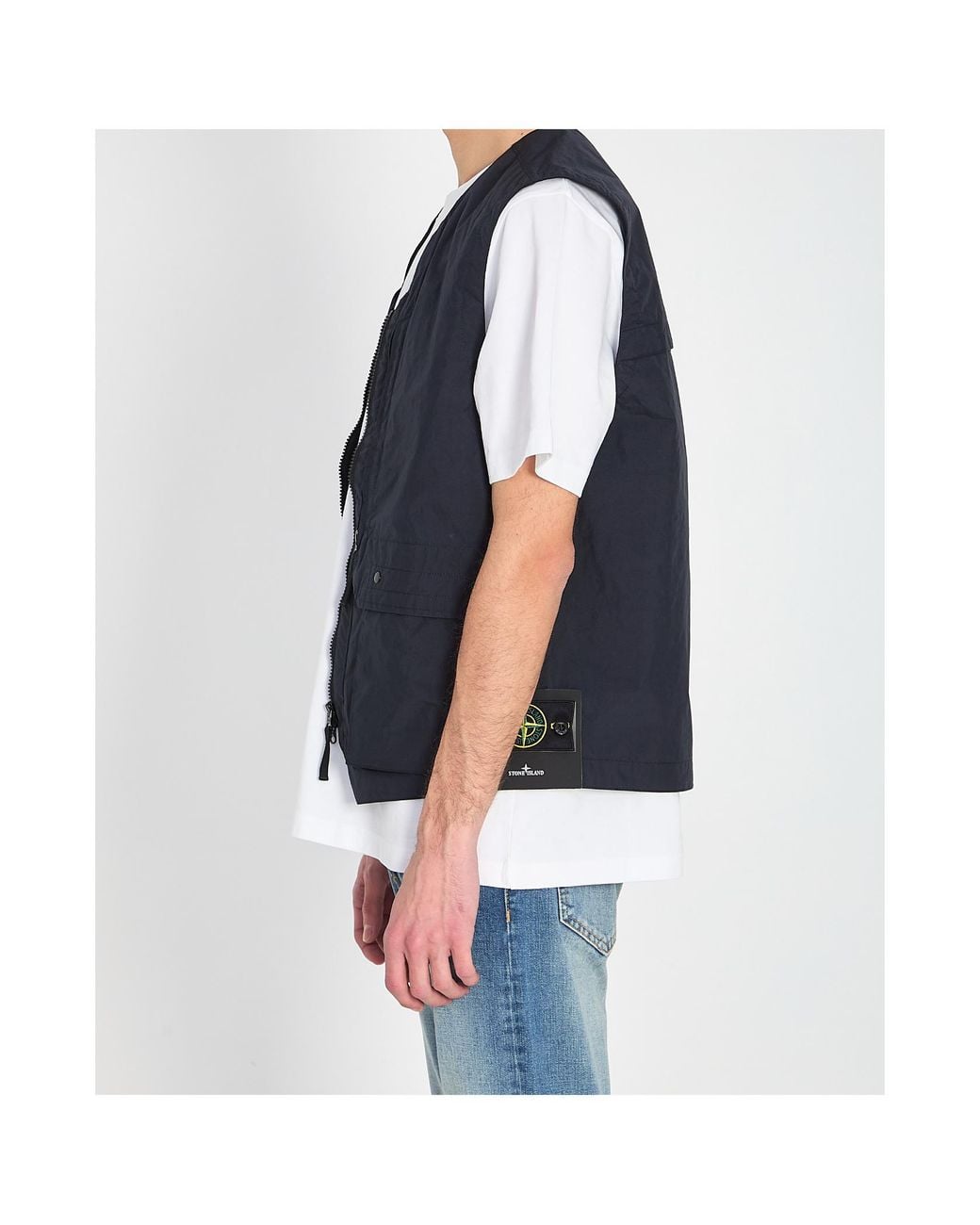 Stone Island Blue Zipped Vest for men
