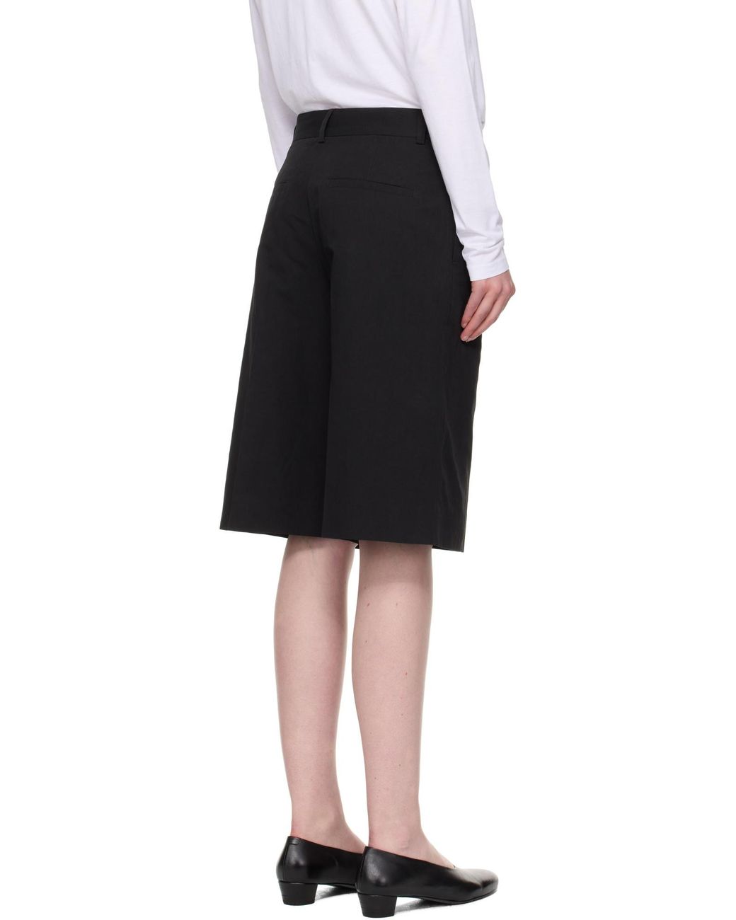 Totême Black Totême Pressed Crease Tailored Shorts