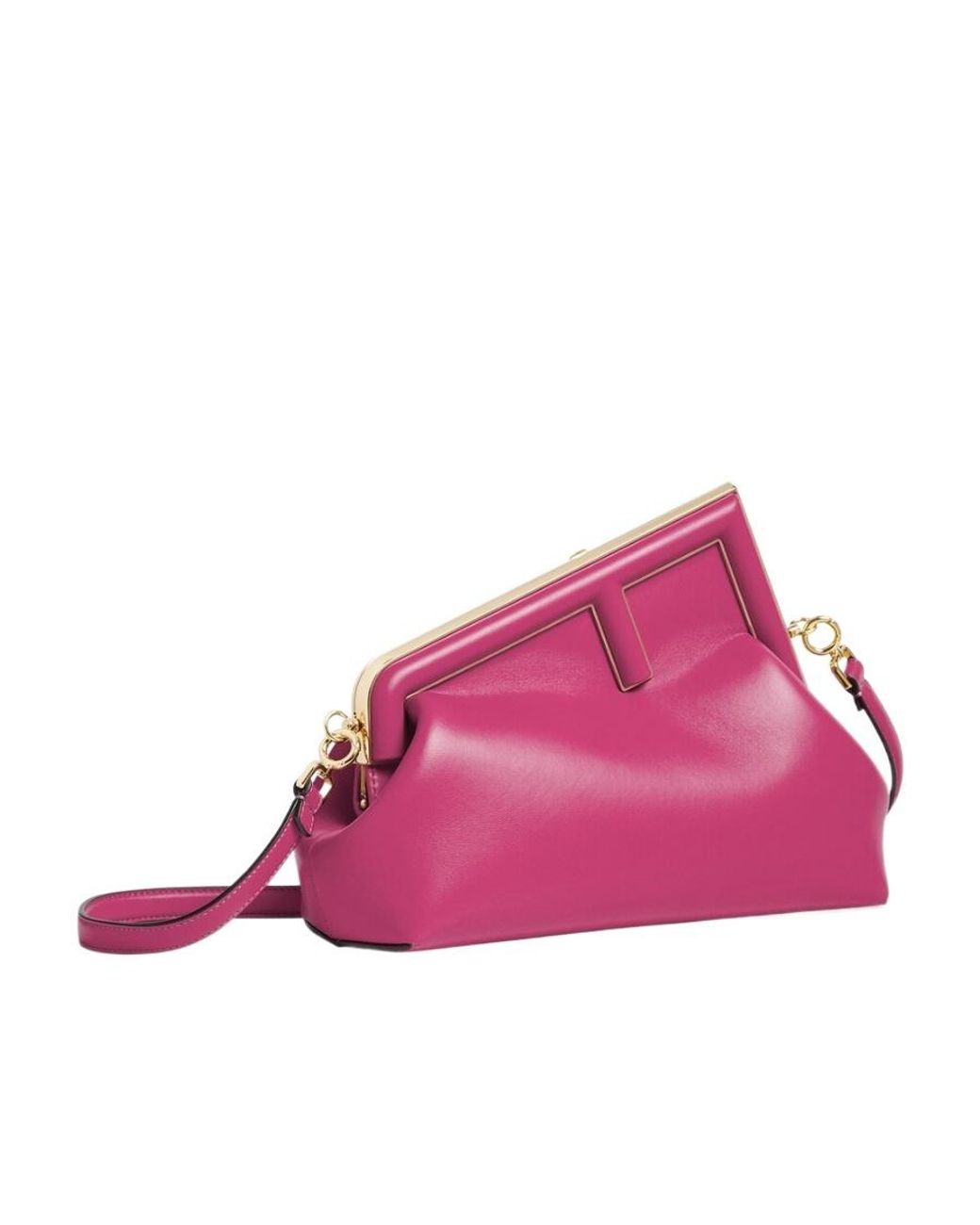 Fendi Pink First Midi Oversized F Clasp Bound Tote Bag