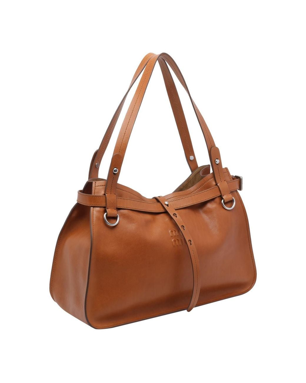 Miu Miu Brown Logo Shoulder Bag