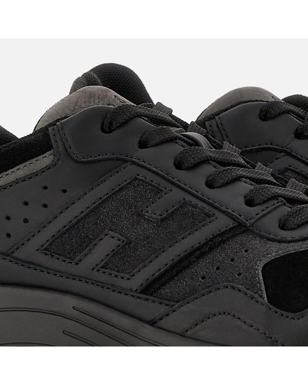 Hogan Black H669 Lace-Up Leather Shoes