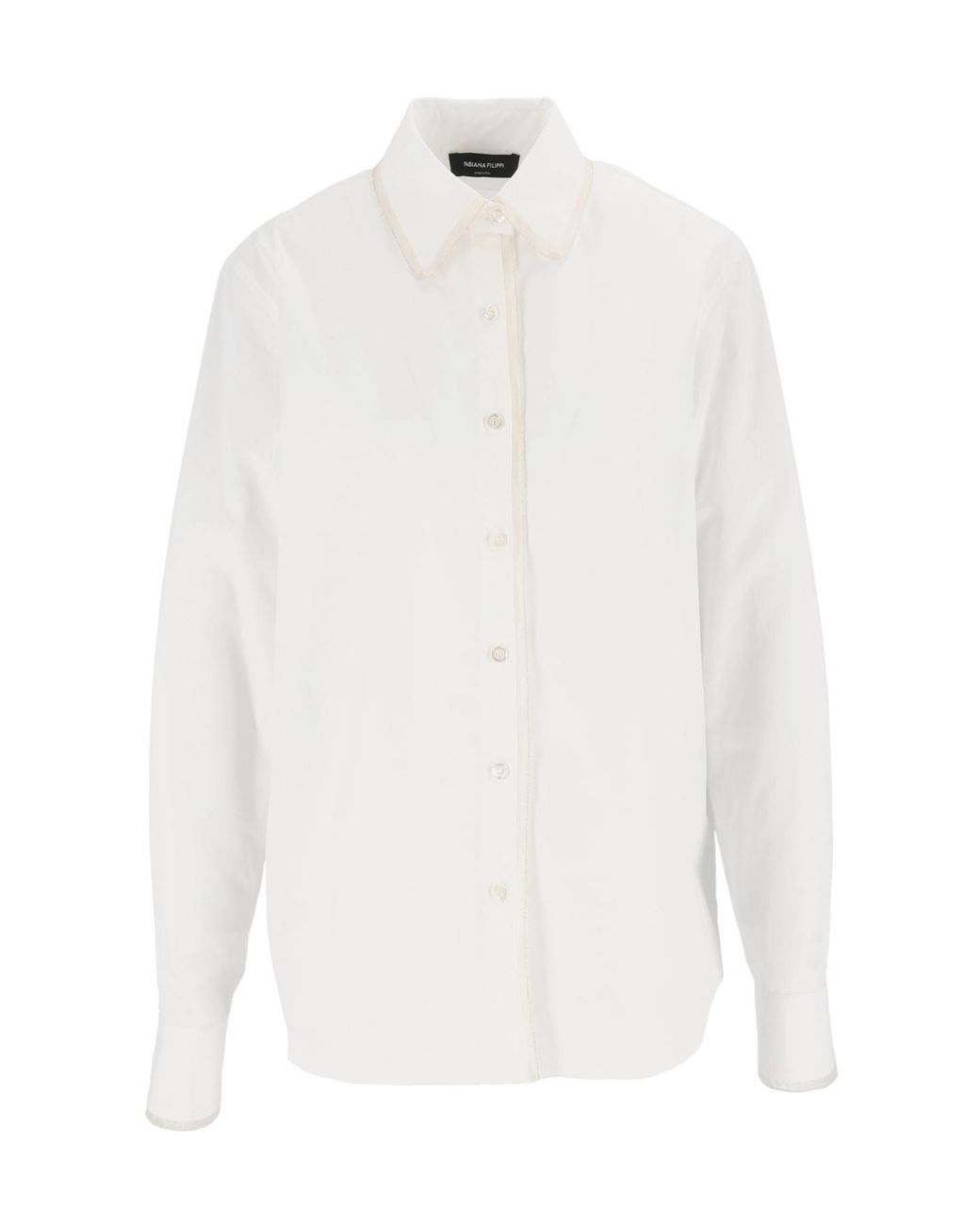 Fabiana Filippi White Button-Up Long-Sleeved Shirt