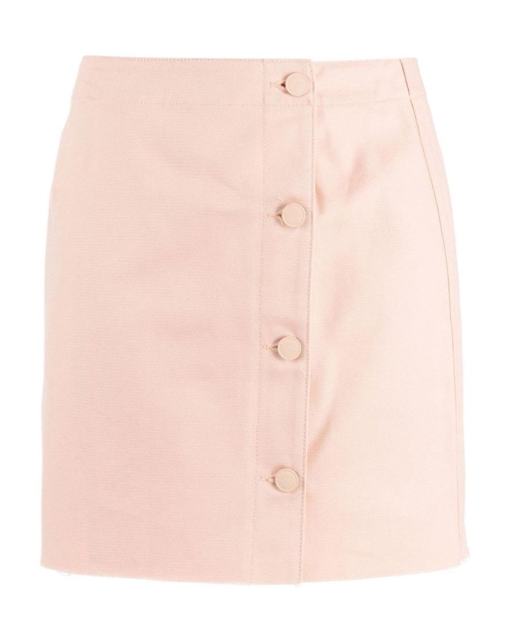 Raf Simons Pink Frayed Cotton Miniskirt