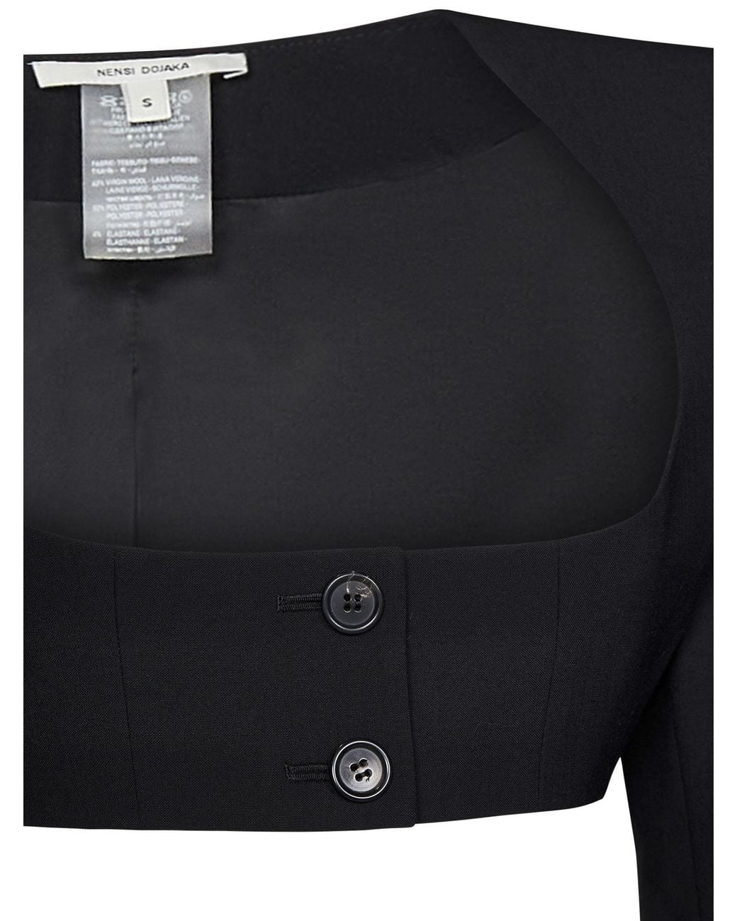 Nensi Dojaka Black Cleo Bolero Crop Blazer