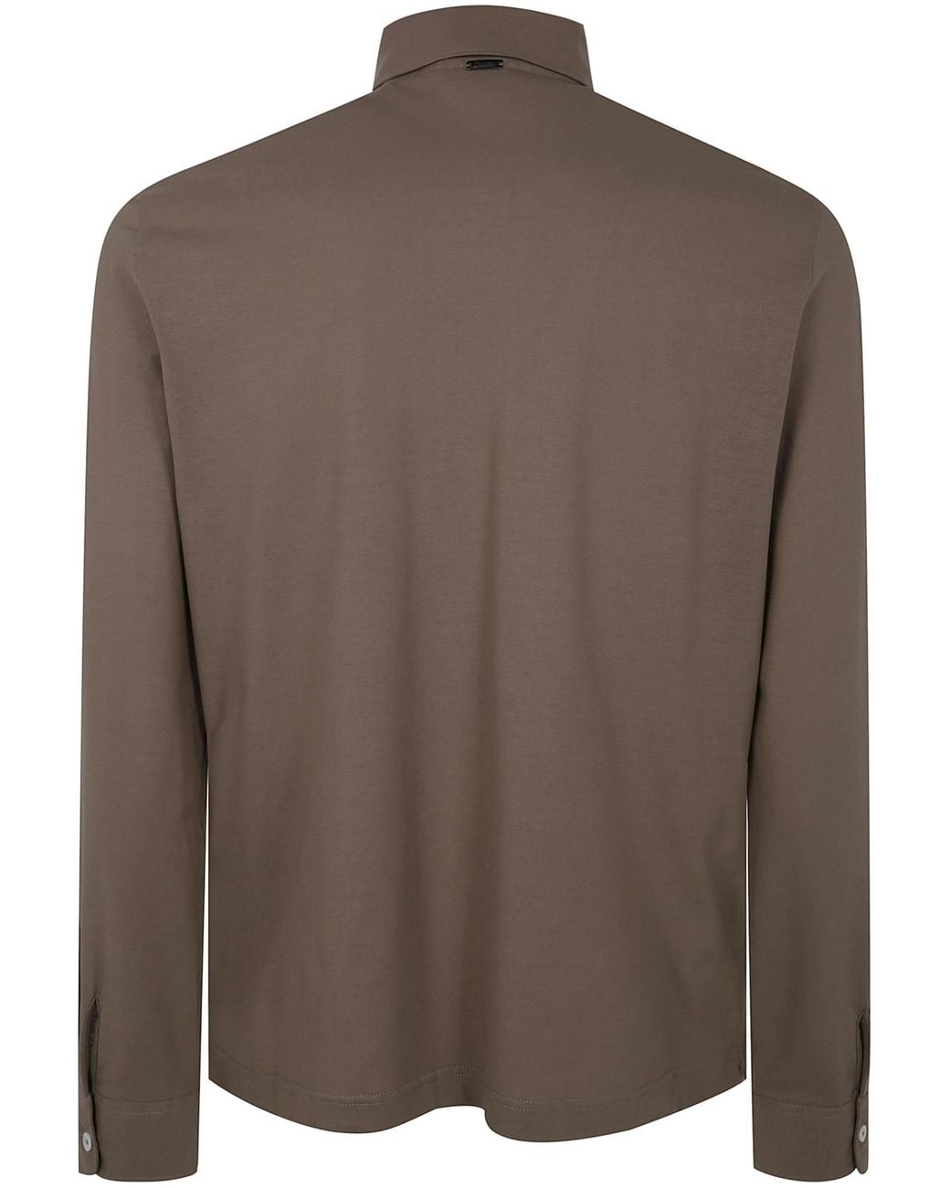 Herno Brown Buttoned Long-Sleeved Shirt for men