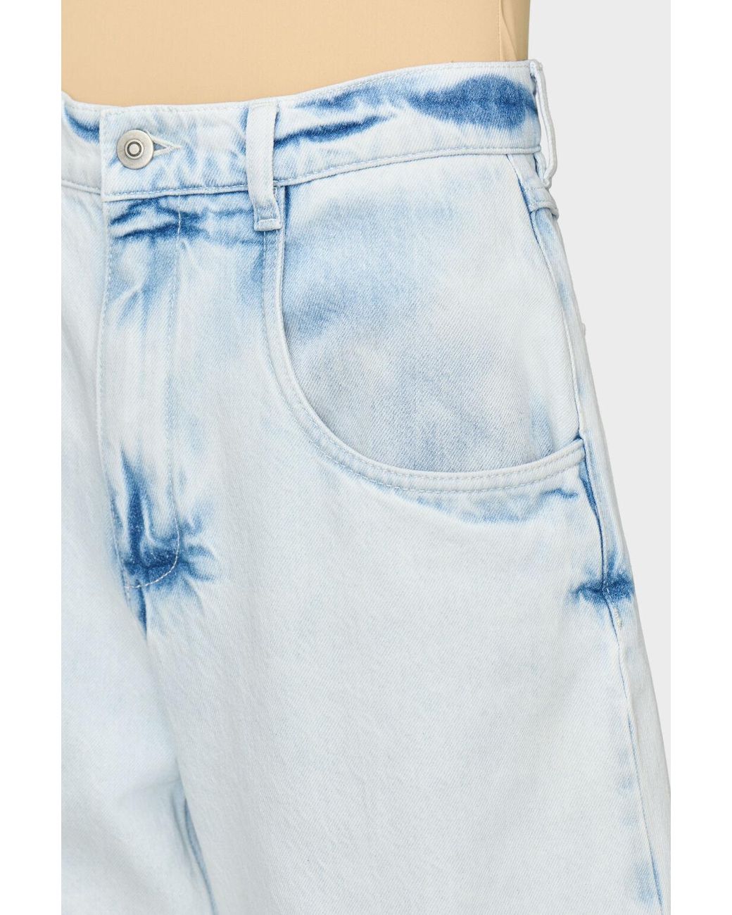 Maison Margiela Blue Cutout Wide-Leg Jeans