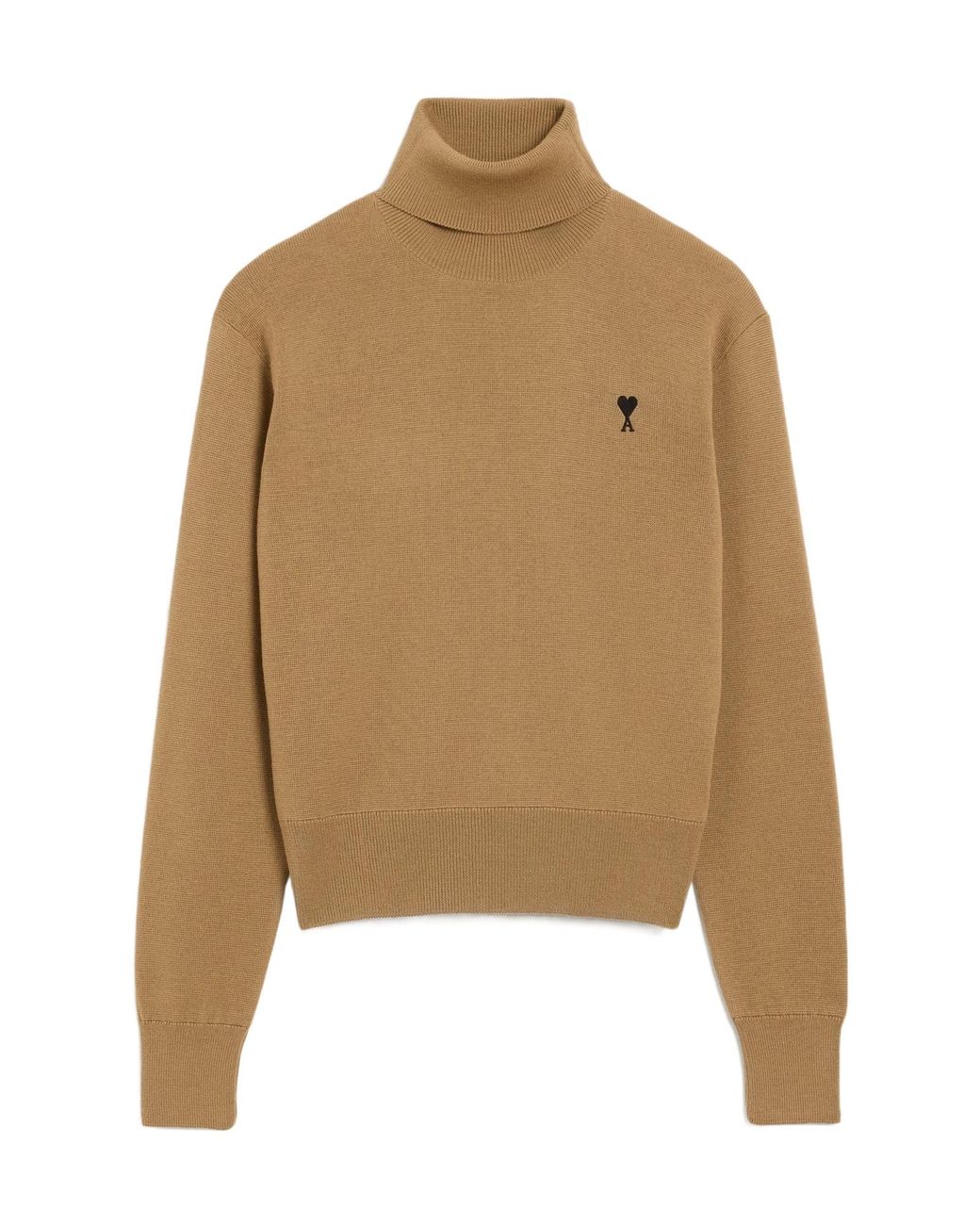 AMI Natural Ami-De-Coeur Roll-Neck Sweater for men
