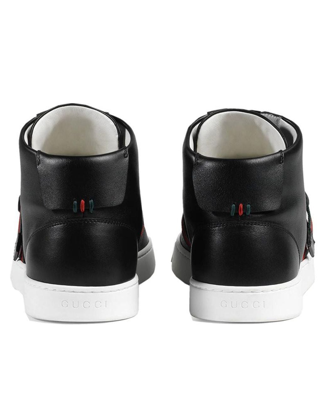 Gucci Black Strapped High-Top Casual Sneakers for men