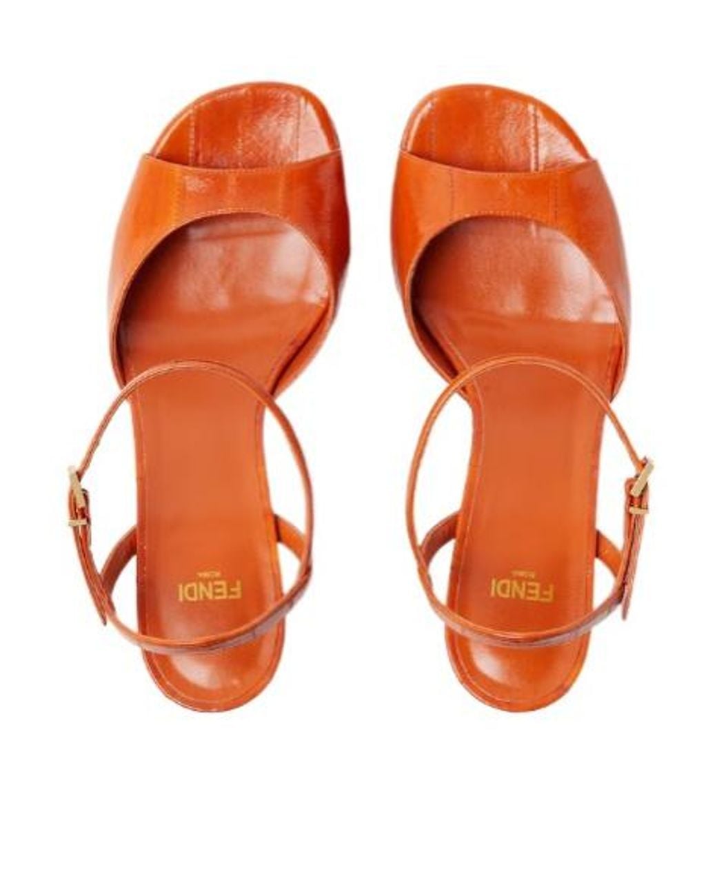 Fendi Orange Arco Platform Heeled Sandals