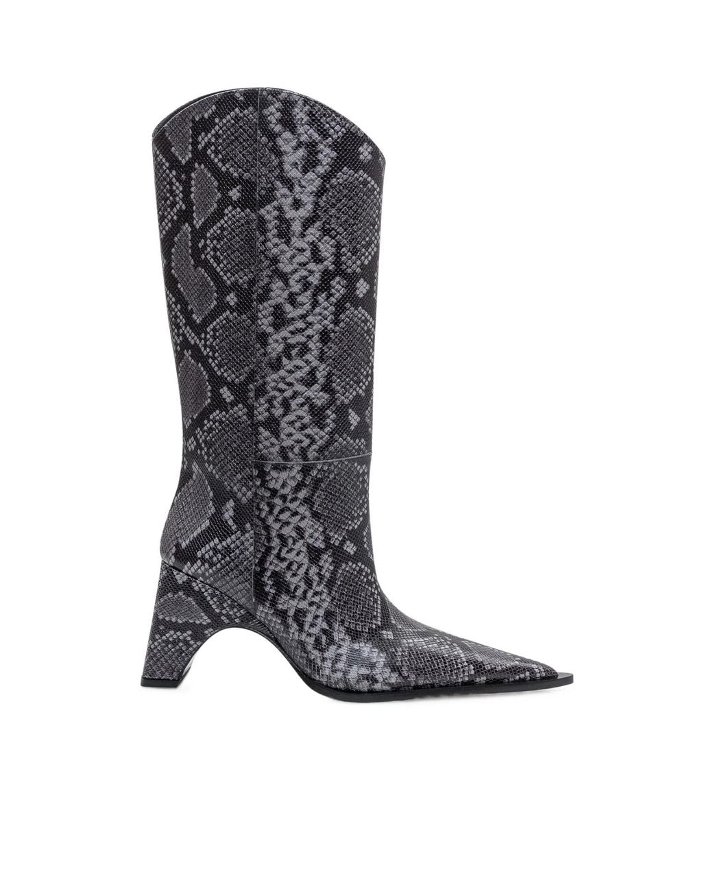 Coperni Black Bridge Embossed Cowboy Boots