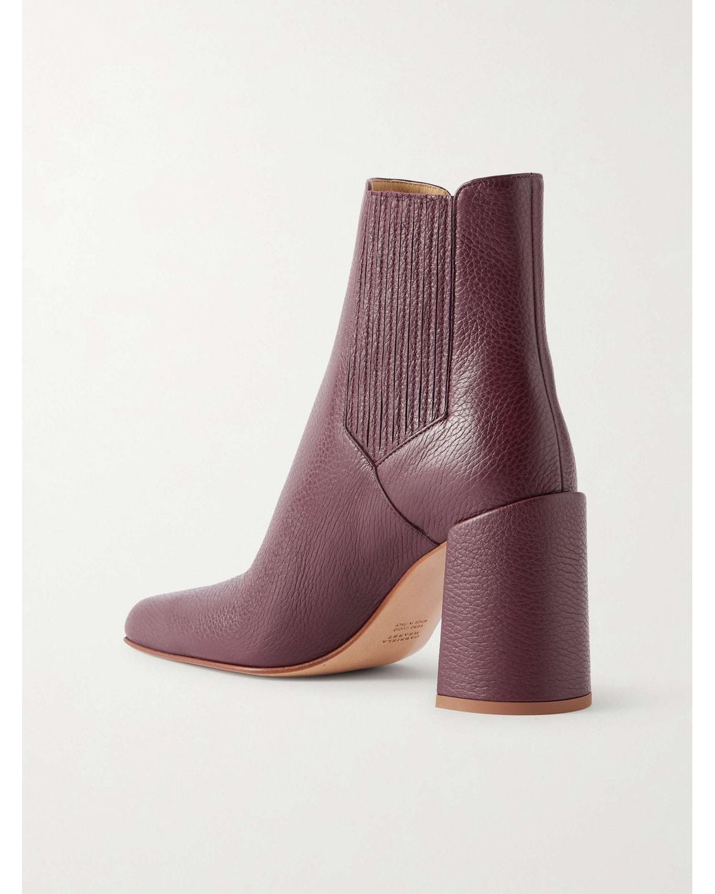 Gabriela Hearst Purple Luke Textured-Leather Chelsea Boots