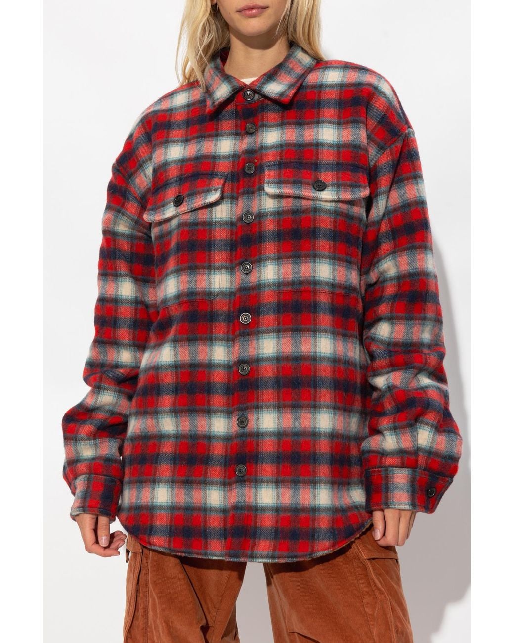 DSquared² Plaid Collared Button-Up Jacket